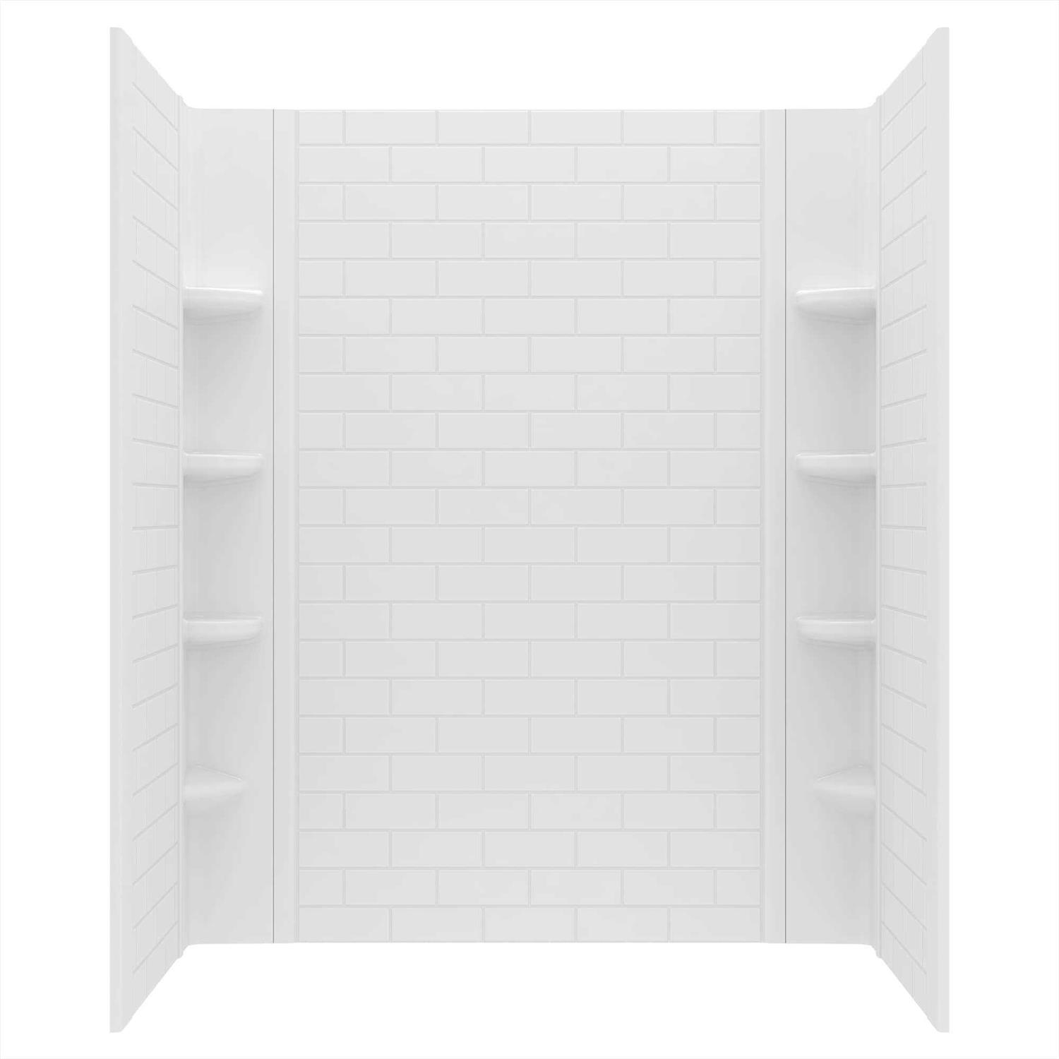 American Standard Elevate 60-in x 30-in x 72-in 3-Piece Glue To Wall Arctic 2947SWT60.011 - Cheap Fitting