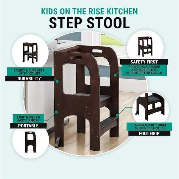 Naomi Home Kids On The Rise Kitchen Step Stool with Handles and Anti-slip Mat - Cheap Fitting