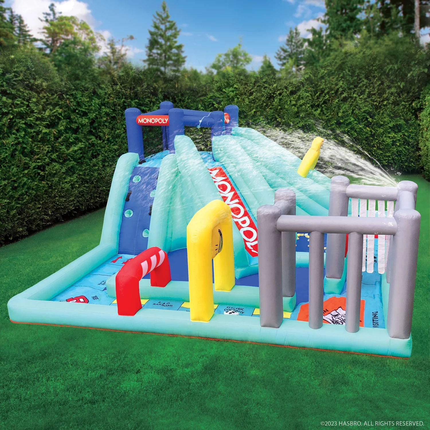 Hasbro Monopoly Splash Game by WowWee - Lawn Water Slide and Obstacle Course - Cheap Fitting