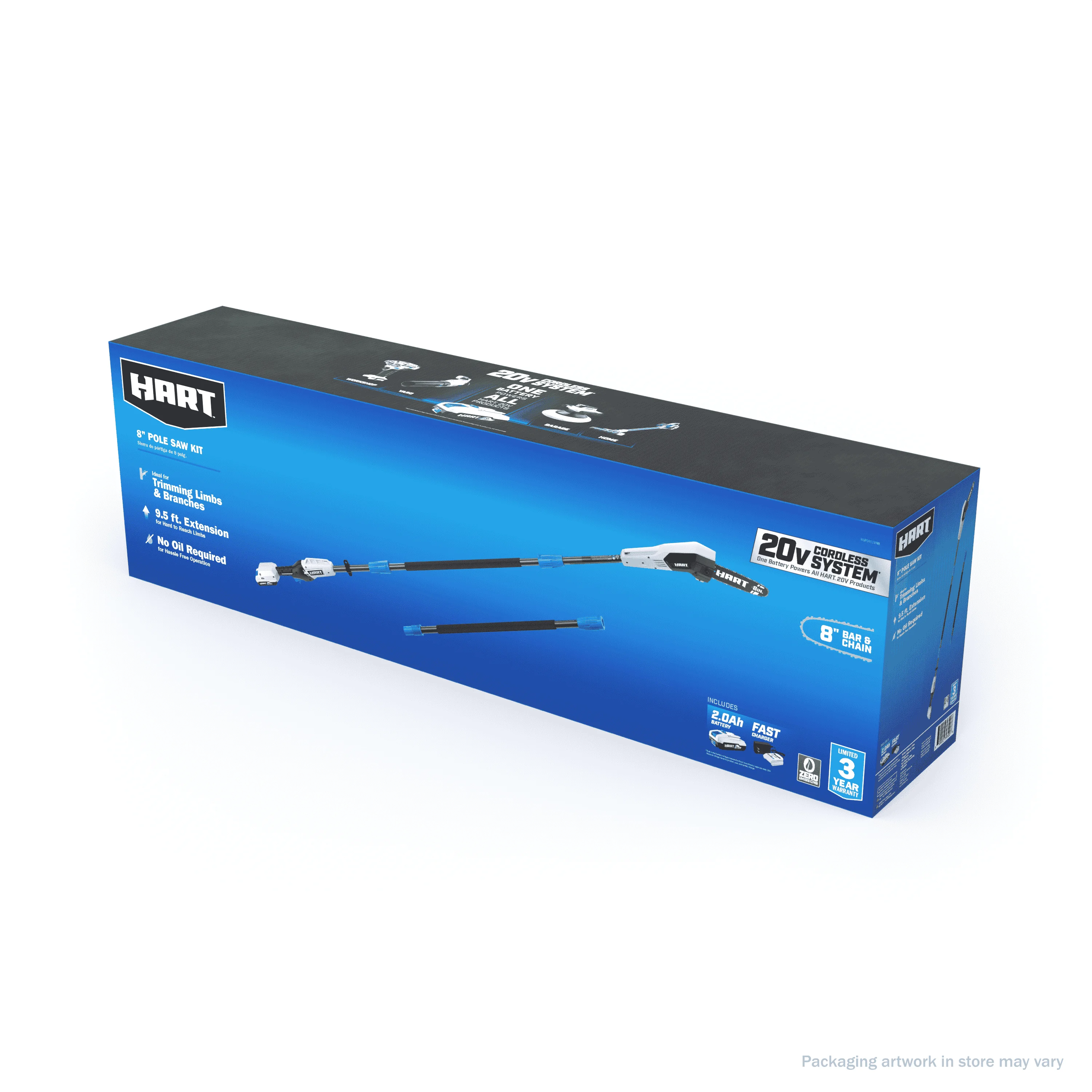 HART 20-Volt Cordless 8-Inch Pole Saw Kit, (1) 2.0 Ah Lithium Ion Battery - Cheap Fitting