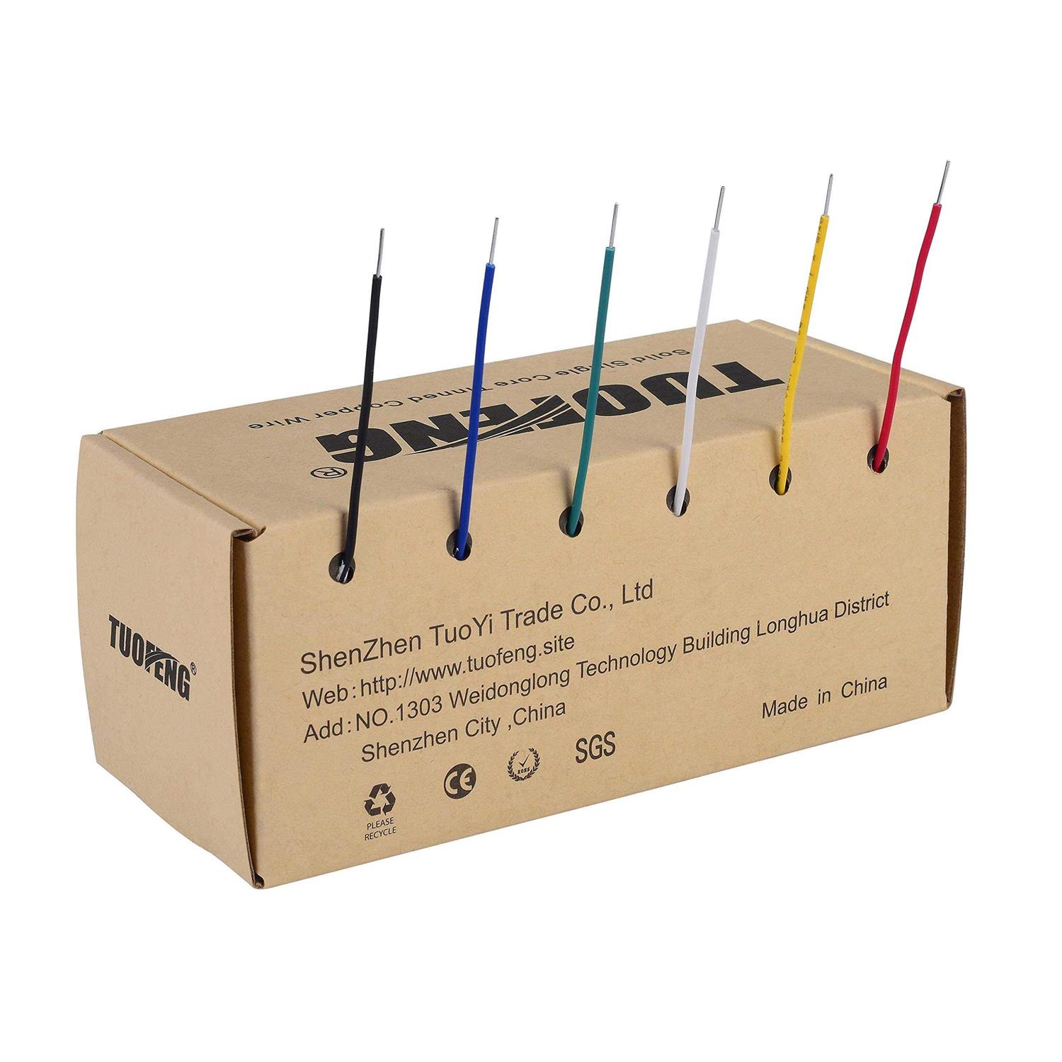 TUOFENG awg Solid Wire-Solid Wire Kit-6 Different colored spools Gauge Jumper Wire - Cheap Fitting