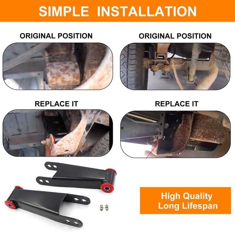 HRepair 3 Suspension Rear Drop Shackle Kit Fits For 2001-2010 Chevrolet Silverado GMC Sierra 1500HD 2500HD 3500HD Replaces Lowering Shackles 410730 - Cheap Fitting