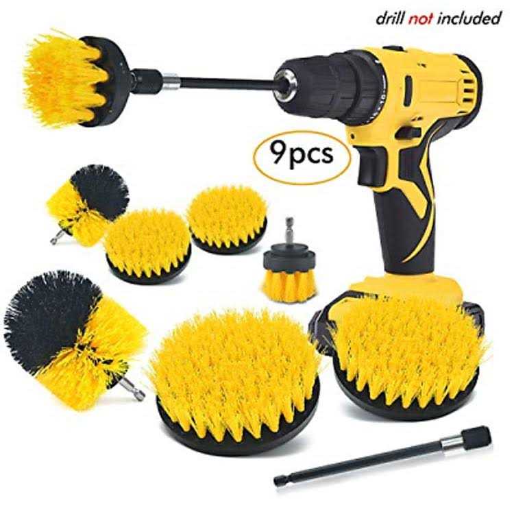 Shieldpro Drill Brush Attachment Set,Power Cleaning Scrub Brush,All Purpose Drill Brushes with Extend Long Attachment for Bathroom and Kitchen Surface - Cheap Fitting