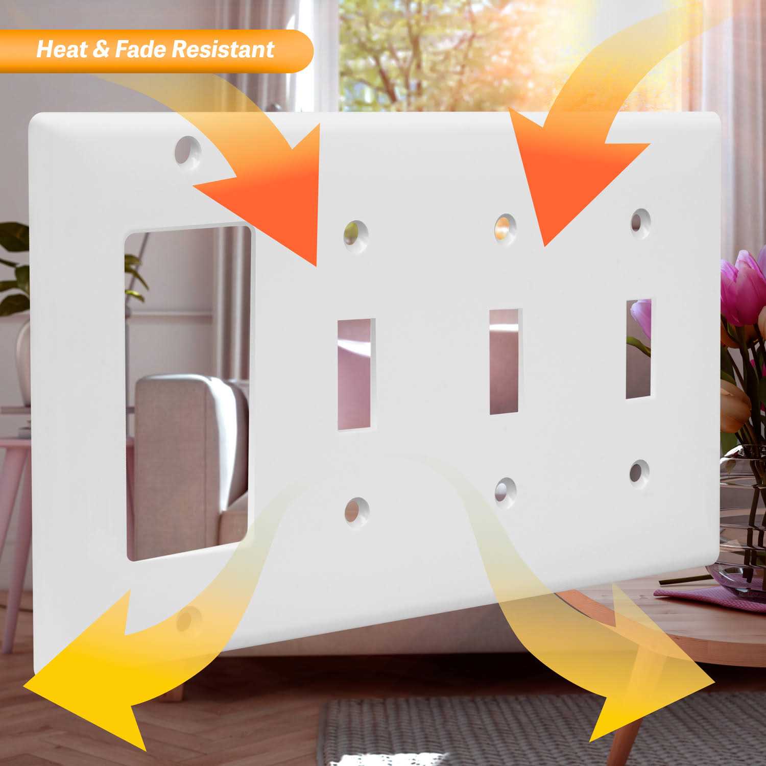 Enerlites Combination Triple Toggle/Single Decorator Rocker Outlet Wall Plate - Cheap Fitting