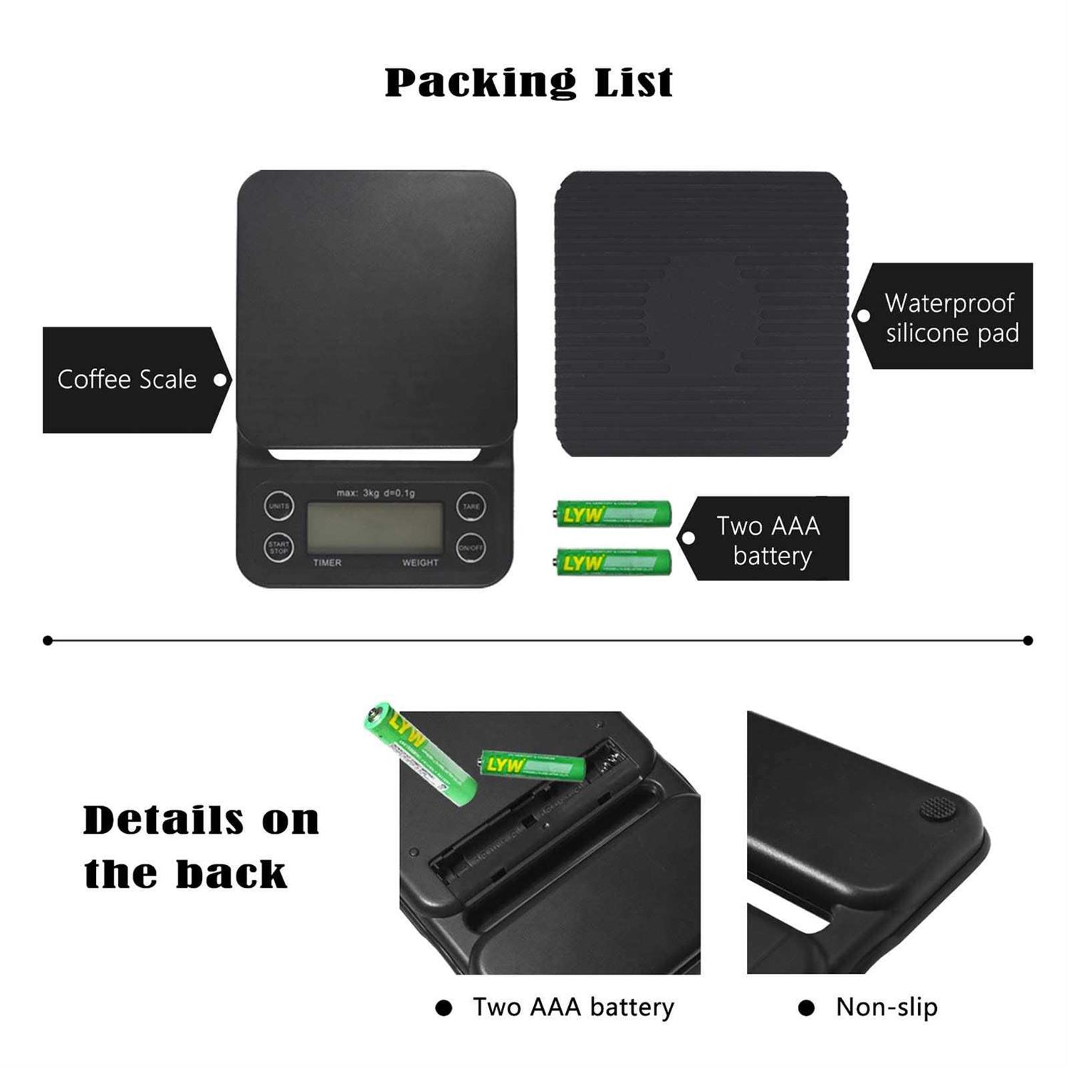 Digital Coffee Scale with Timer for Pour Over and Drip Coffee - Cheap Fitting