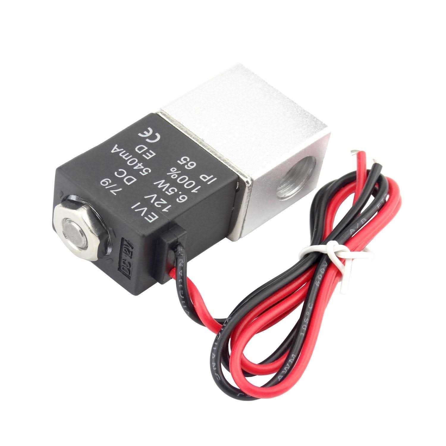 Plum Garden 1/4inch DC 12V 2 Way Normally Closed Electric Solenoid Air Valve - Cheap Fitting
