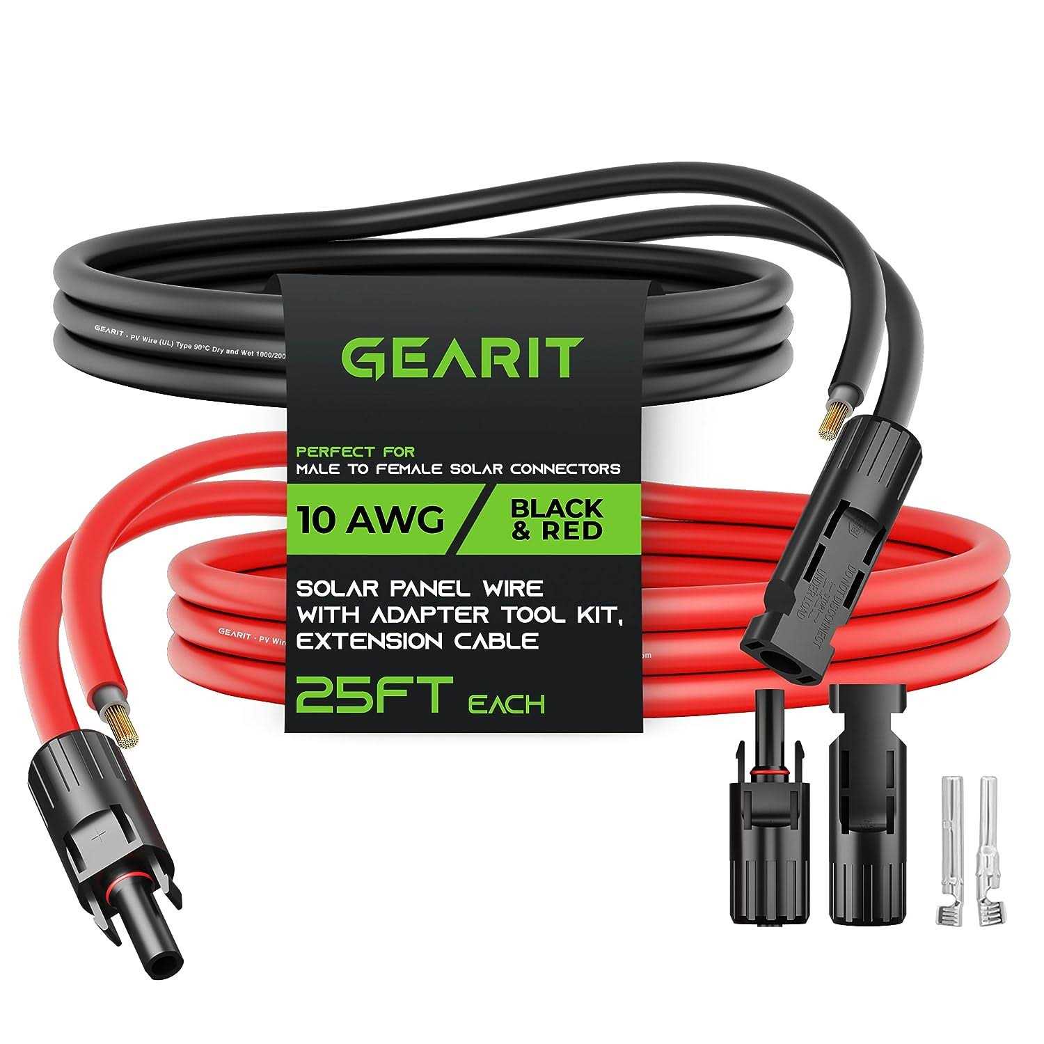 GearIT 10awg Solar Extension Cable Male to Female Solar Connectors with Adapter Tool Kit - Cheap Fitting