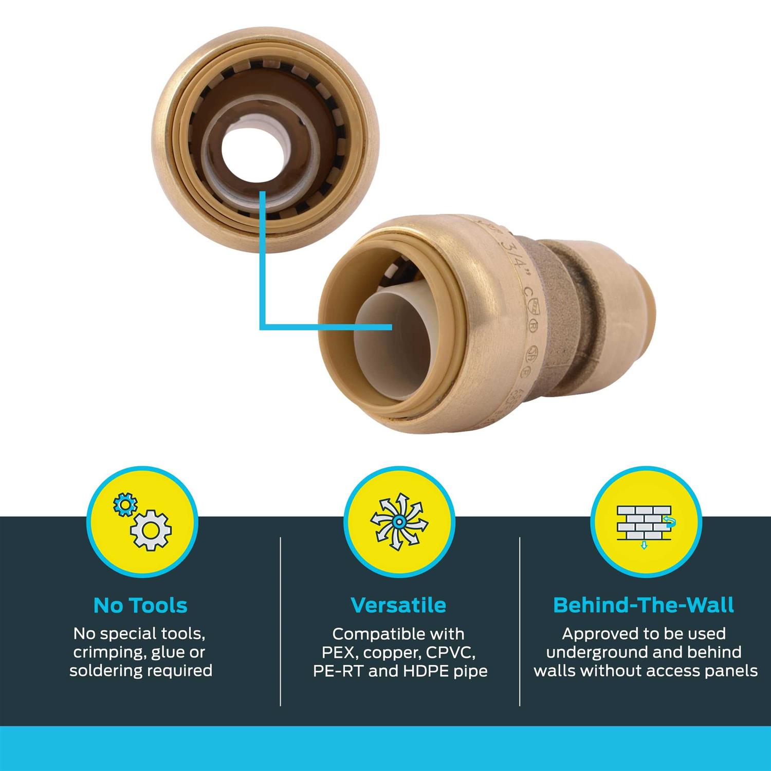 Sharkbite Brass Reducing Coupling - Cheap Fitting