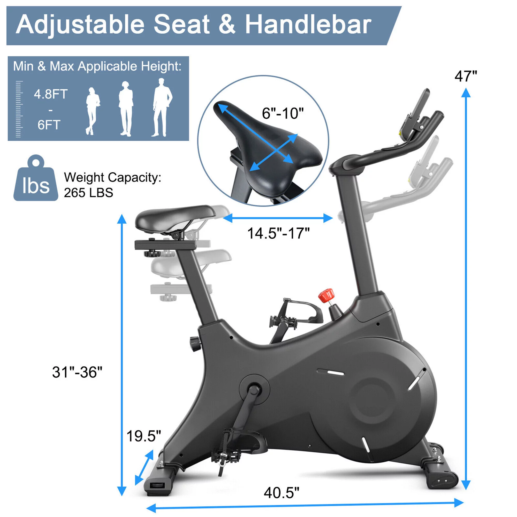 Gymax Magnetic Resistance Stationary Bike Exercise Bike Stationary for Home Gym - Cheap Fitting