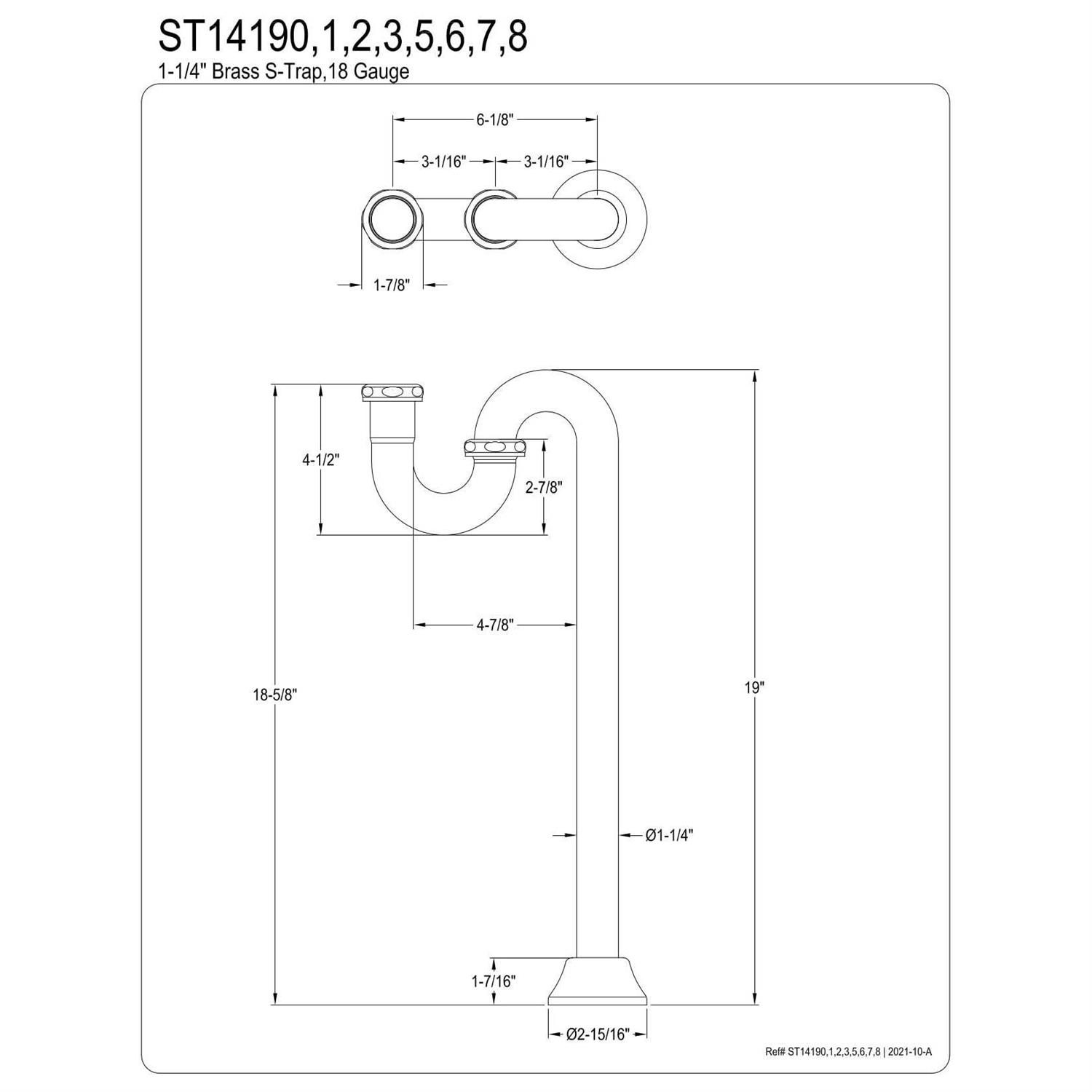 Kingston Brass Vintage 1-1/4-Inch Brass S-Trap - Cheap Fitting