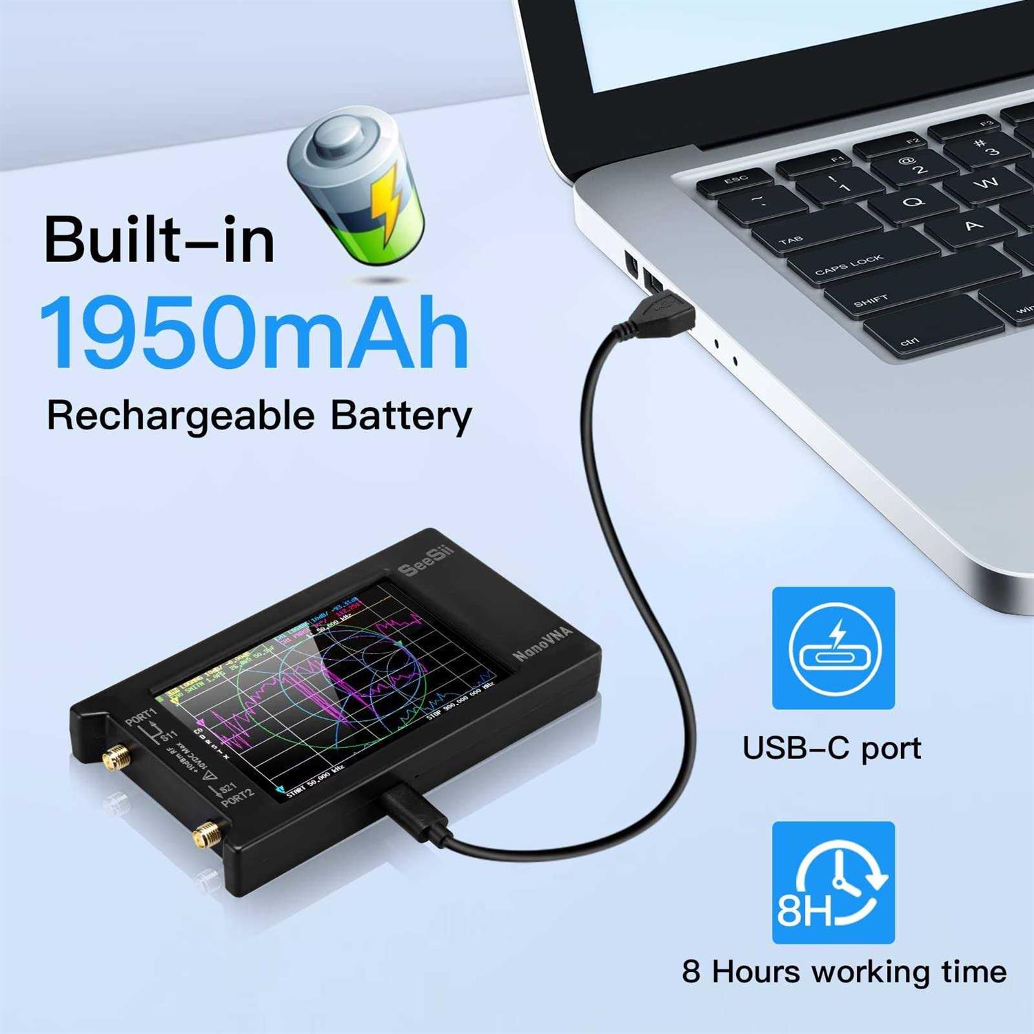 Upgraded Nanovna-h4 Vector Network Analyzer Seesii Latest V4.3/4.2 10khz-1.5GHz Hf Vhf Uhf 4 Touch Screen Antenna Analyzer Measures S Parameters - Cheap Fitting