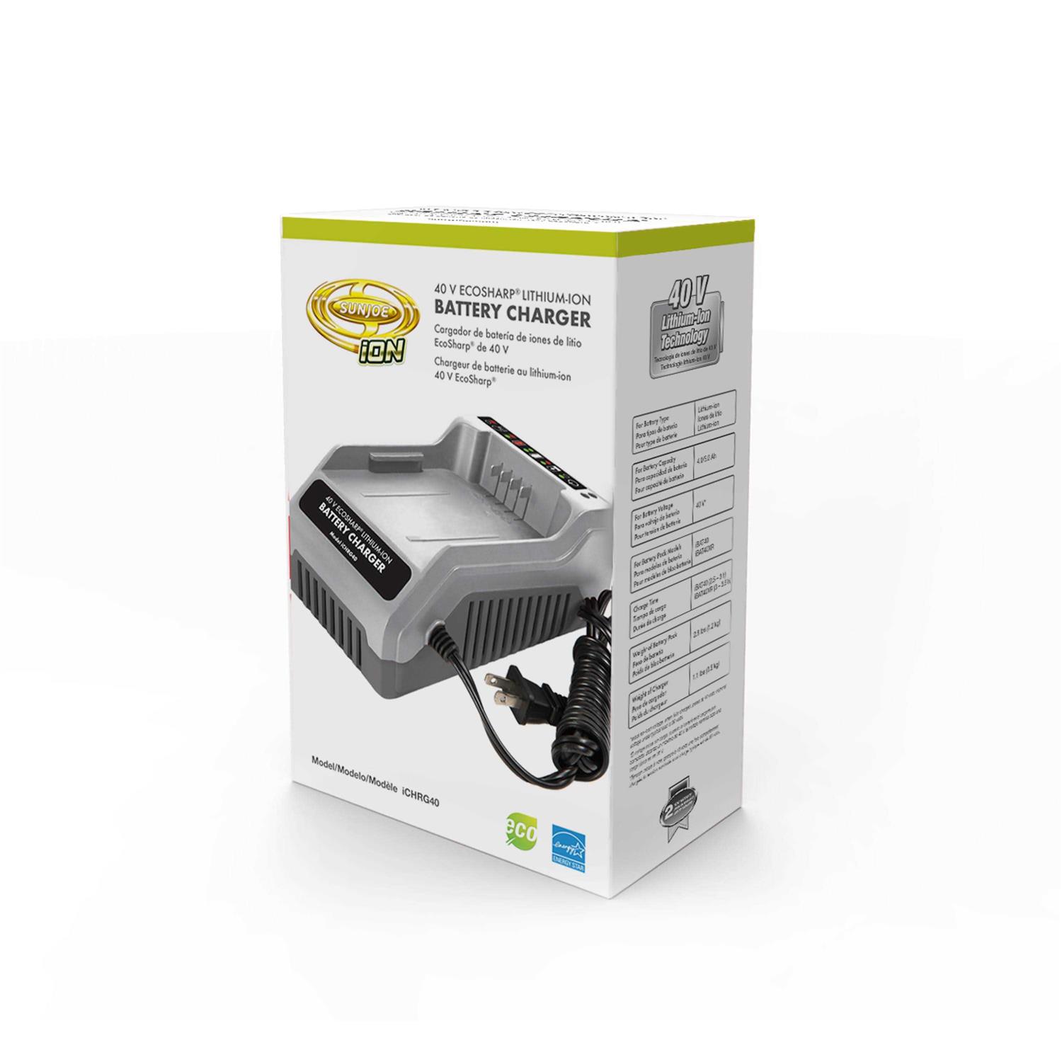 Snow Joe + Sun Joe iCHRG40 EcoSharp Lithium-Ion Battery Charger - Cheap Fitting