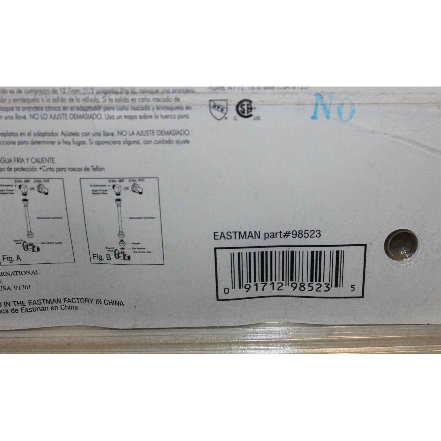 Eastman Universal Fit 5 ft. Dishwasher Connector #0011722 - Cheap Fitting