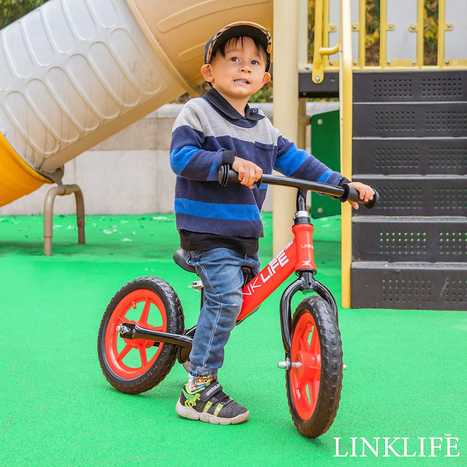 Linklife Kids Balance Bike for 3 Year Old, 12 Inch Toddler Bike Exercise No Pedal Training Bicycle for Kids Ages 2-5, Adjustable Seat Air Free EVA Tire, Blue - Cheap Fitting