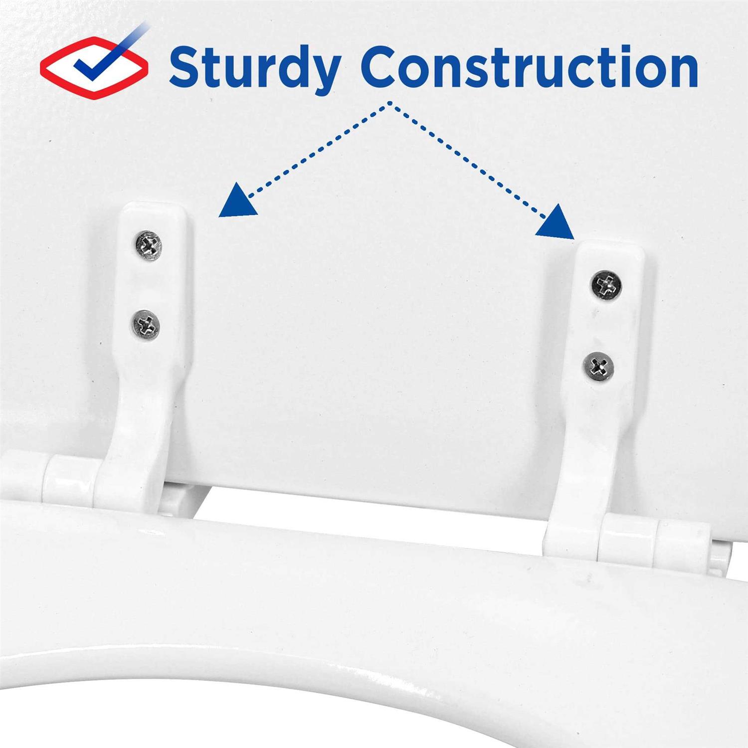 Clorox Round Wood Toilet Seat with Easy-Off Hinges-Wiggle Free Design - Cheap Fitting
