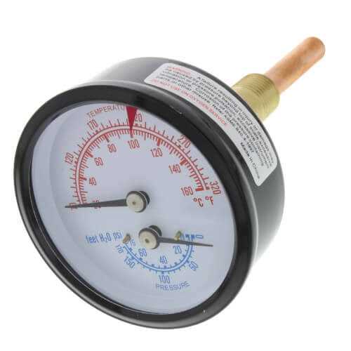 Westwood Products H25-15 1/4 CBM PT 1088 Combination Temperature and Pressure Gauge - Cheap Fitting