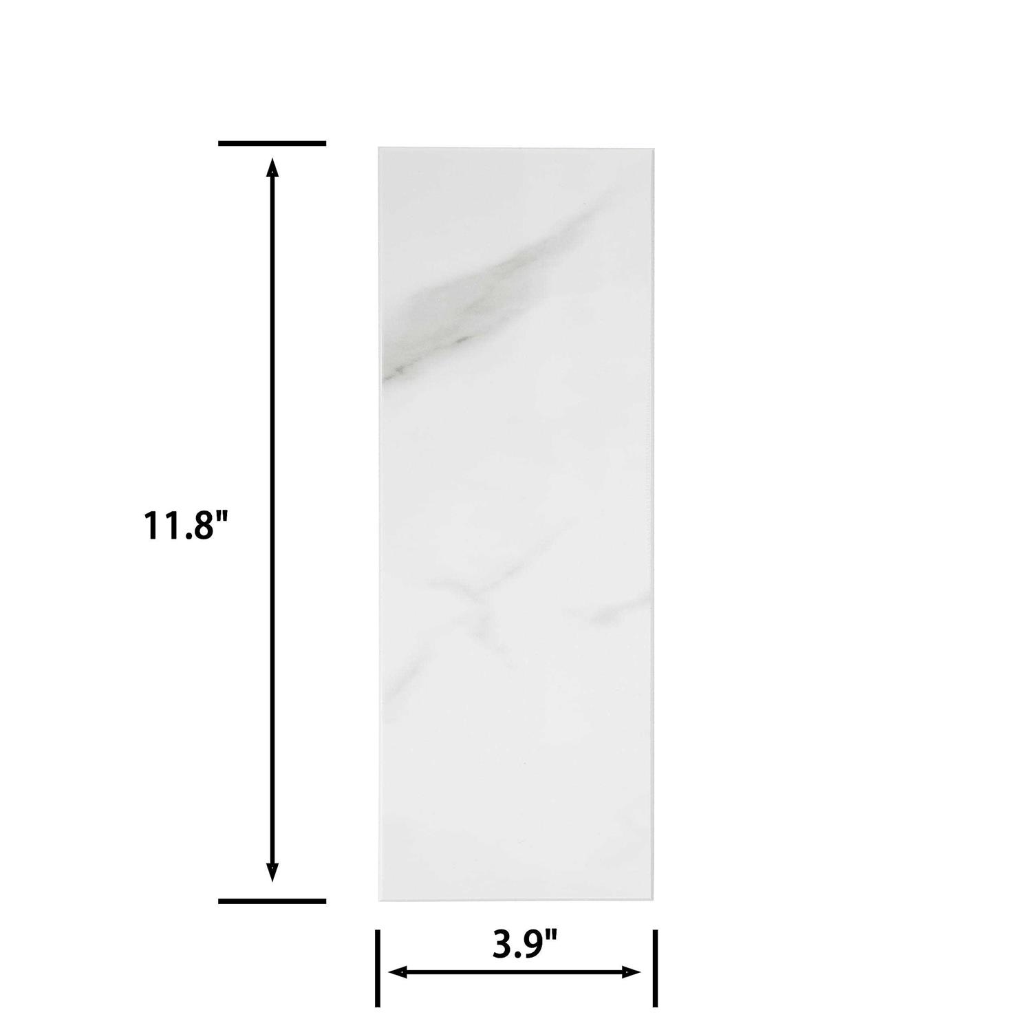 Avant Decor Bex Metro 4 in. x 12 in. Calacatta Glossy SPC Peel and Stick Backsplash Tile - Cheap Fitting