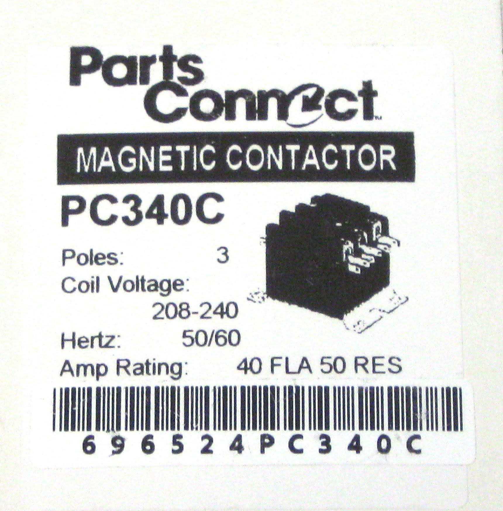 Contactor Three 3 Pole 40 Amps 240 Volts HVAC Parts - Cheap Fitting