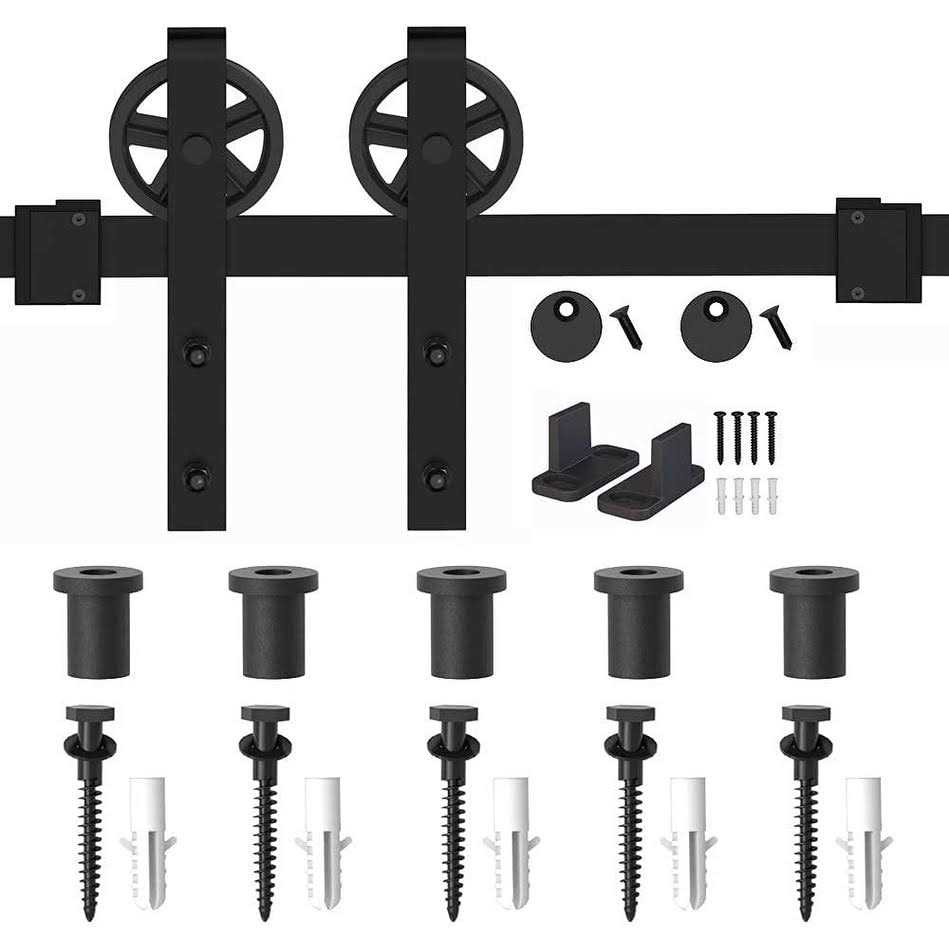 WINSOON 4-12FT Sliding Barn Door Hardware Kit for Single Door - Cheap Fitting