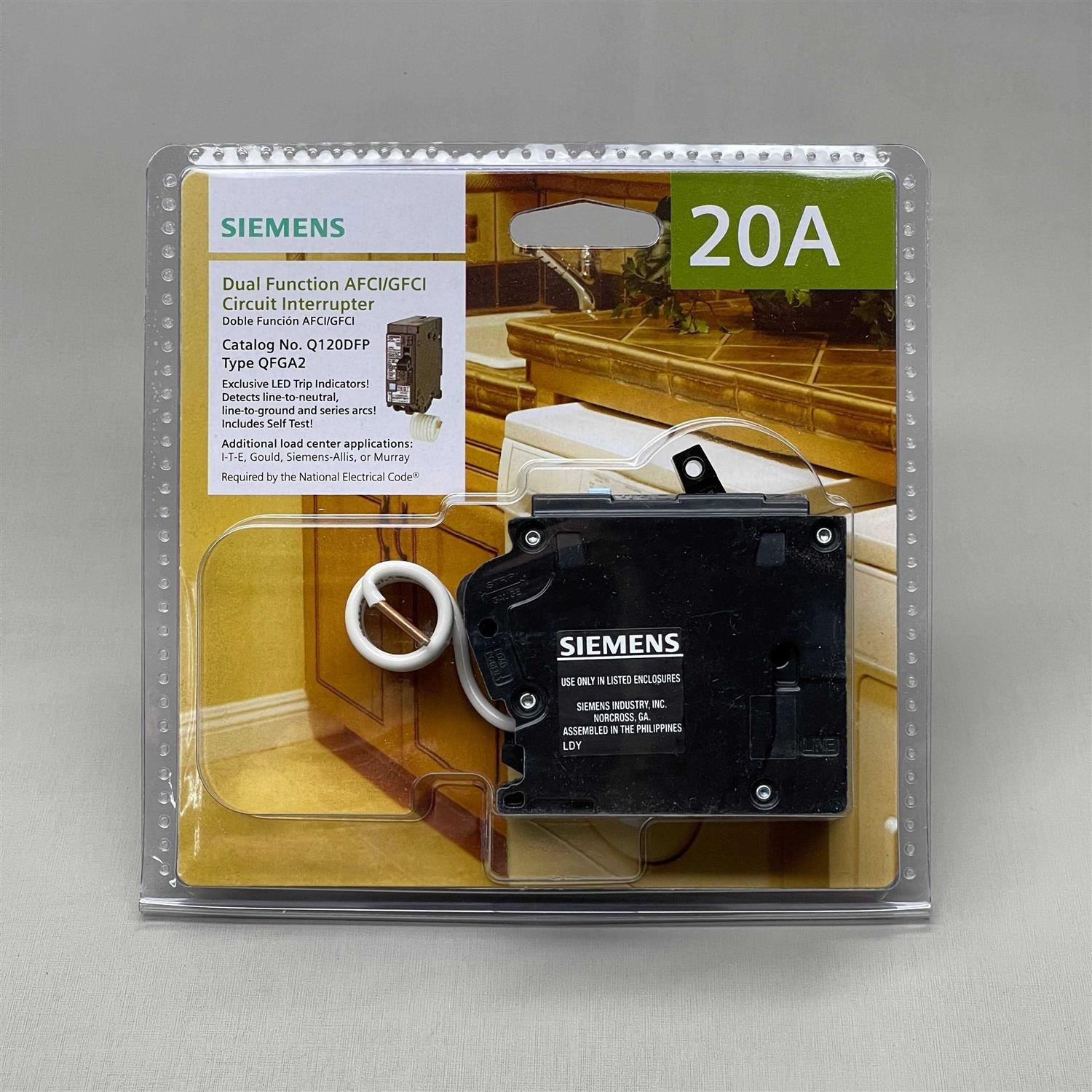 Siemens 20 Amp Afci/GFCI Dual Function Circuit Breaker - Cheap Fitting