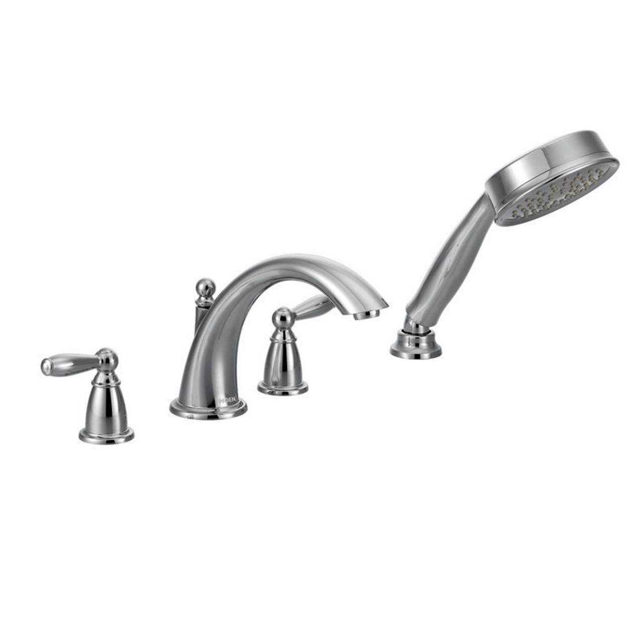 Moen Brantford Two-Handle Roman Tub Faucet Includes Hand Shower T924 - Cheap Fitting
