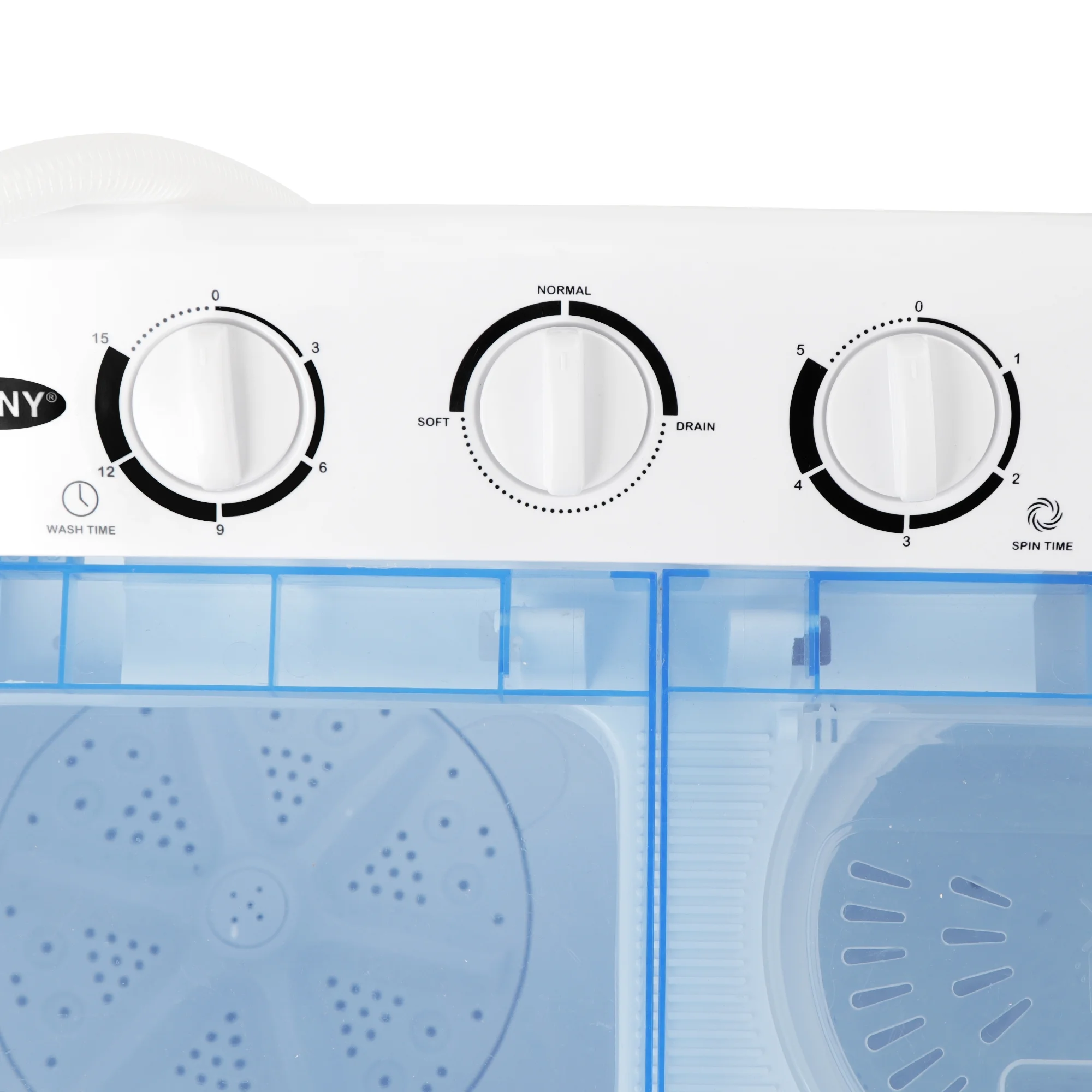 Zeny Portable Compact Mini Twin Tub Washing Machine Washer XL 17.6lbs Capacity With Wash and Spin Cycle, Built-in Gravity Drain - Cheap Fitting