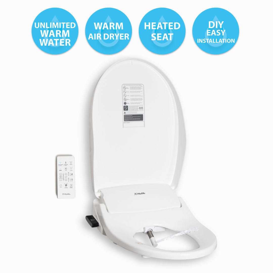Hulife HLB-3000ER Electric Bidet Seat for Elongated Toilet with Unlimi - Cheap Fitting