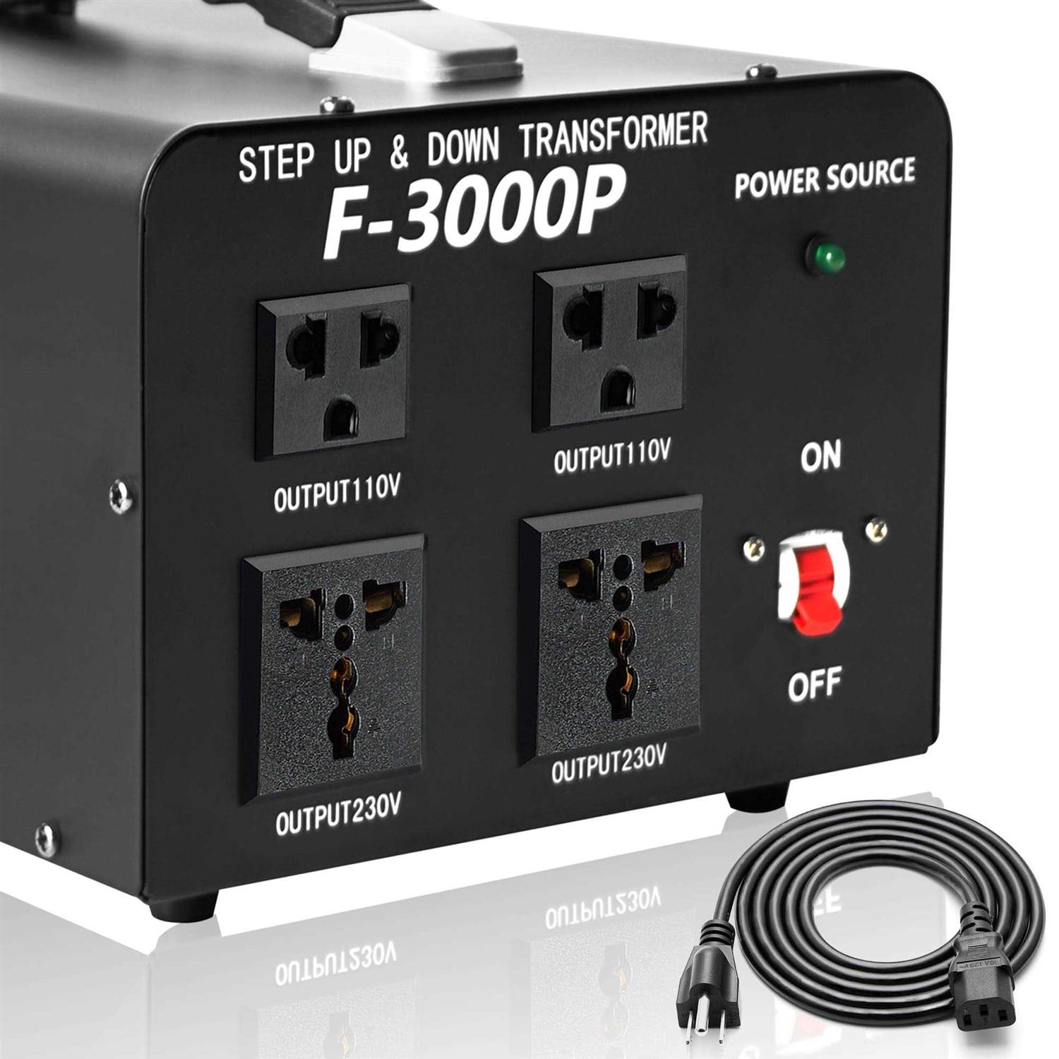 Yinleader Power Converter 3000W Step Up/Down AC 110V/120V/220V/240V Heavy Duty Voltage Transformer Converter ,w/US Standard - Cheap Fitting