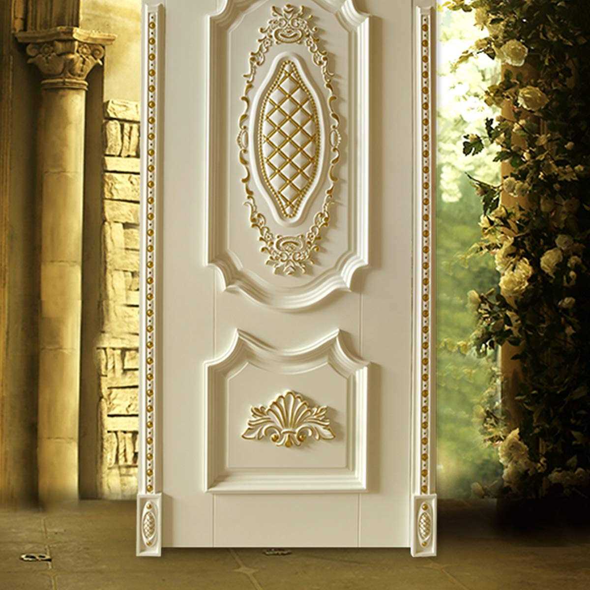 Beoot Wooden Carved Onlay Appliques Wood Carving Decal Unpainted Furniture Bed Door Cabinet Decor - Cheap Fitting