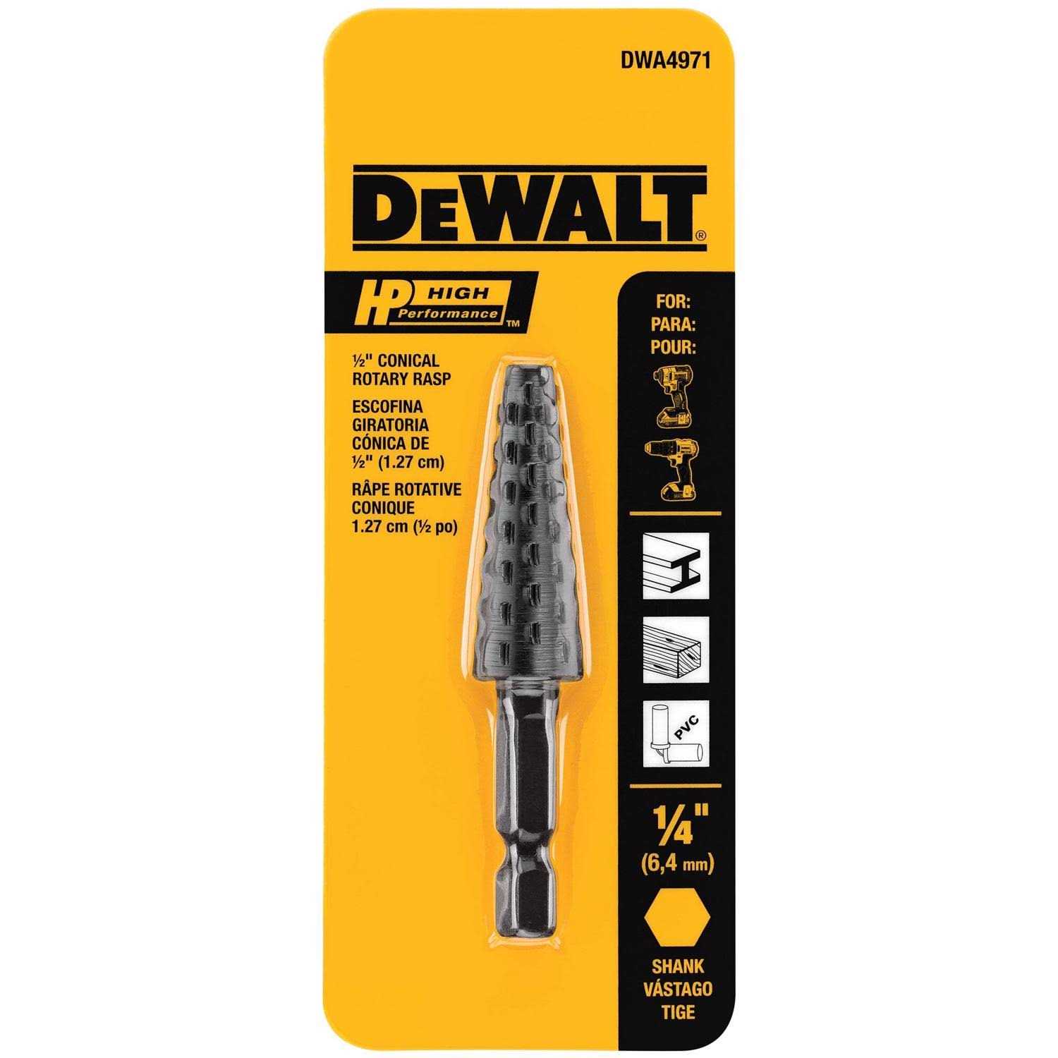 DEWALT DWA4971 1/2 HP Conical Rotary File - Cheap Fitting