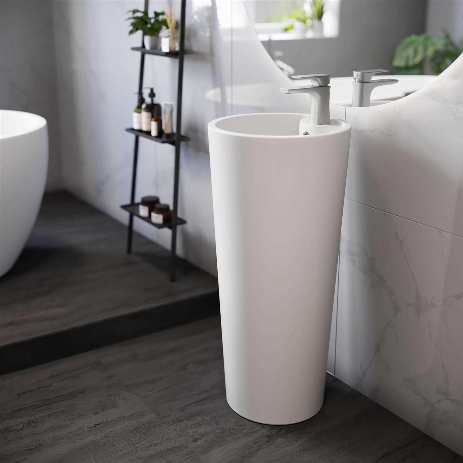 Swiss Madison Monaco Circular Basin Pedestal Sink - Cheap Fitting
