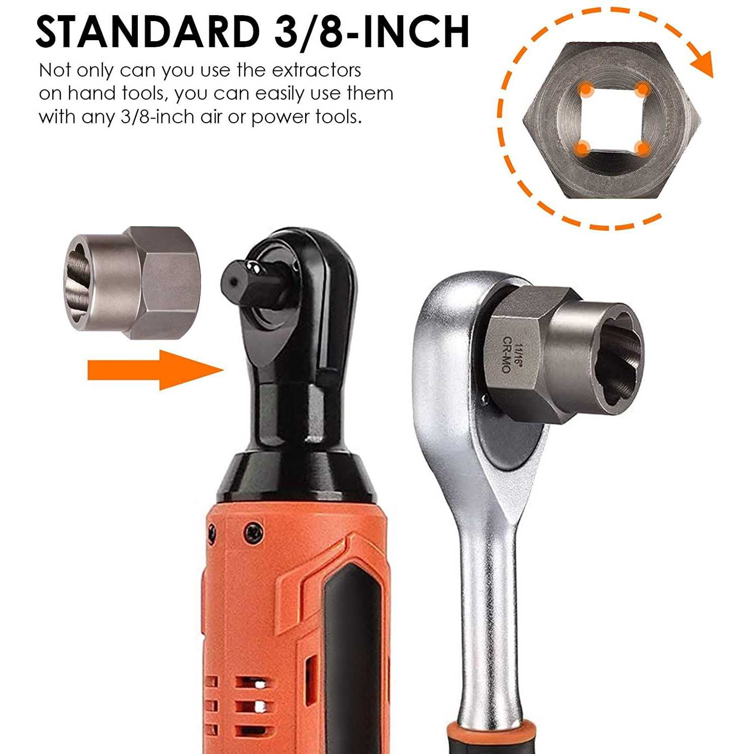 THINKWORK Bolt Extractor Set 13+1 Pieces Impact & Nut Remover Stripped Lug Remover - Cheap Fitting