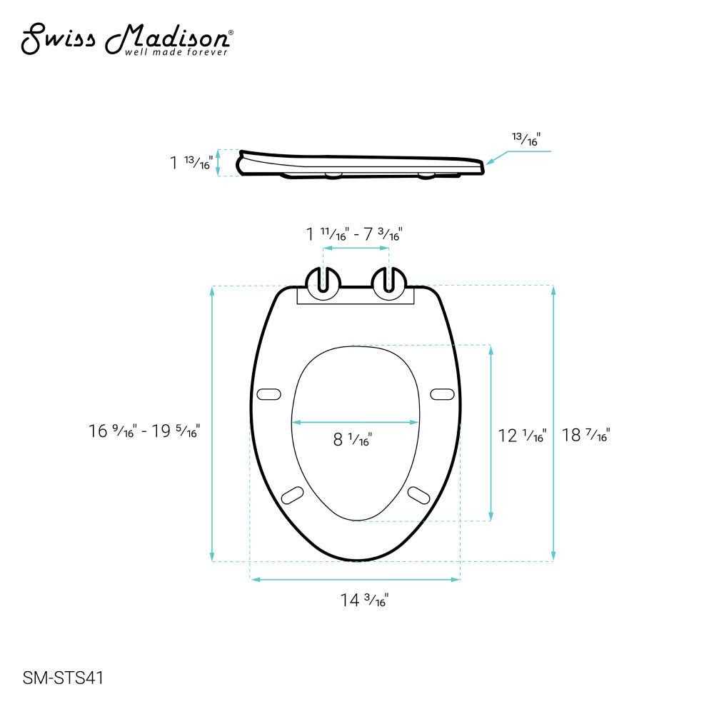 Swiss Madison Lumiere Elongated Quick-Release Toilet Seat with Night Light SM-STS41 - Cheap Fitting
