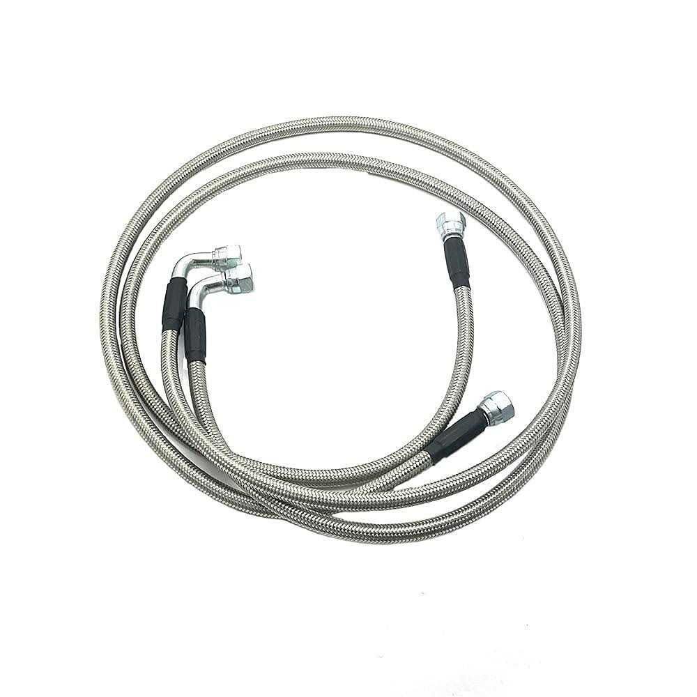 POWERWORKS Stainless Steel Flexible Braided Transmission Cooler Hoses/Line 52”Length compatible with TH350 700R4 TH400 - Cheap Fitting