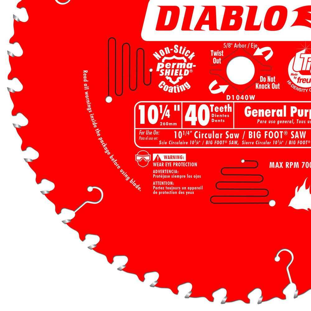 Diablo D1040W 10-1/4 in. 40 Tooth General Purpose Saw Blade - Cheap Fitting