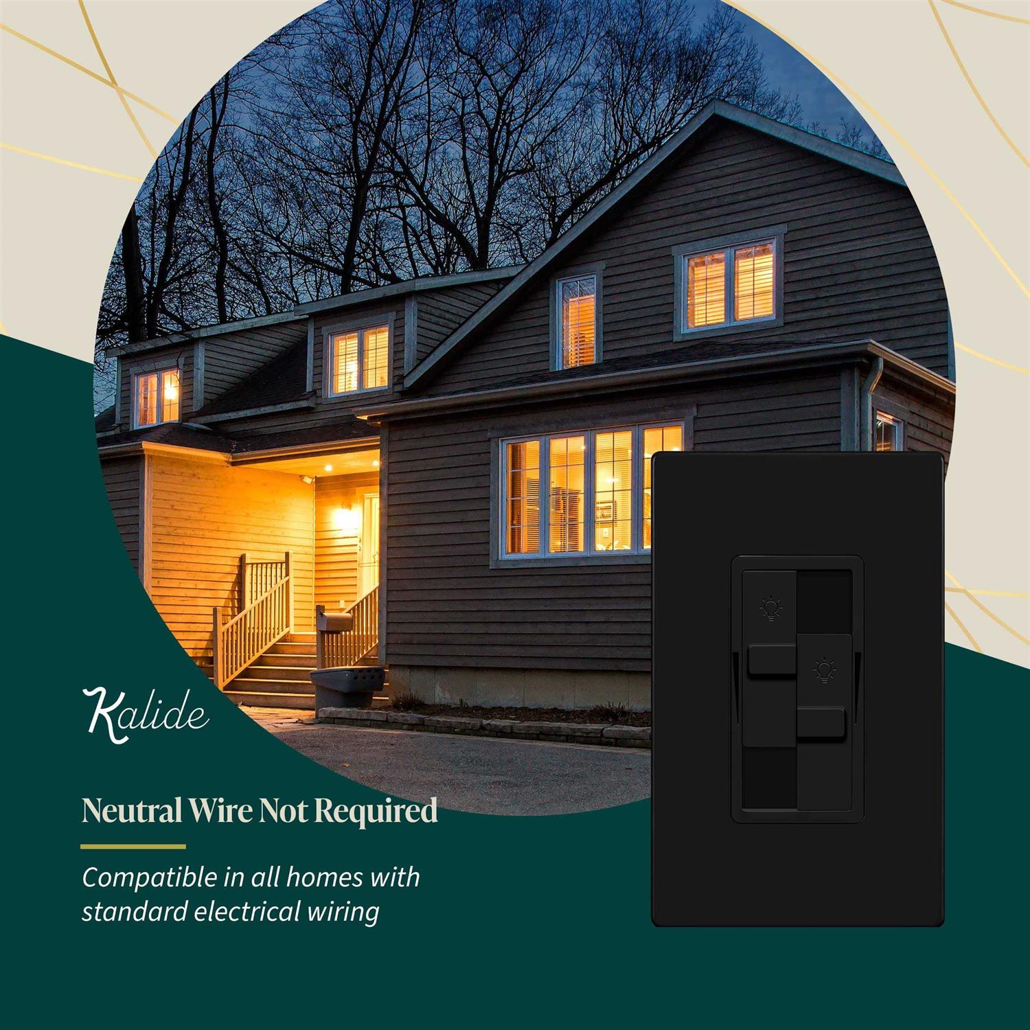 TOPGREENER Kalide Dual Load Dimmer Light Switch Double LED Dimmer Switch - Cheap Fitting