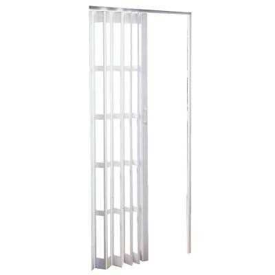 Spectrum Express One Plus 36 in. x 80 in. Frost White with Transparent Panels PVC Vinyl Accordion Door with Hardware - Cheap Fitting