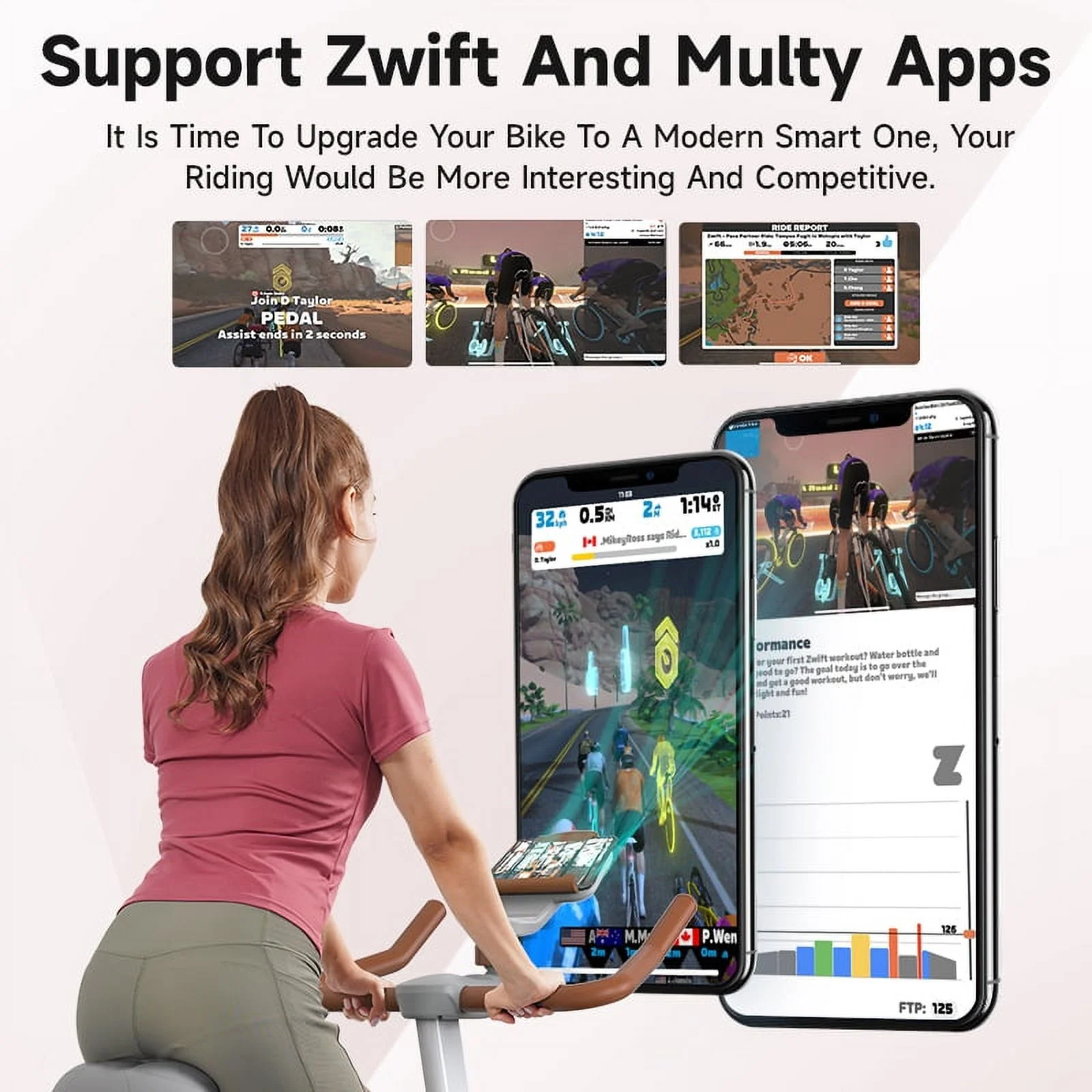 Pooboo Professional Bluetooth Magnetic Exercise Bikes Belt Driven Indoor Cycling Bike with Heavy-duty Flywheel - Cheap Fitting