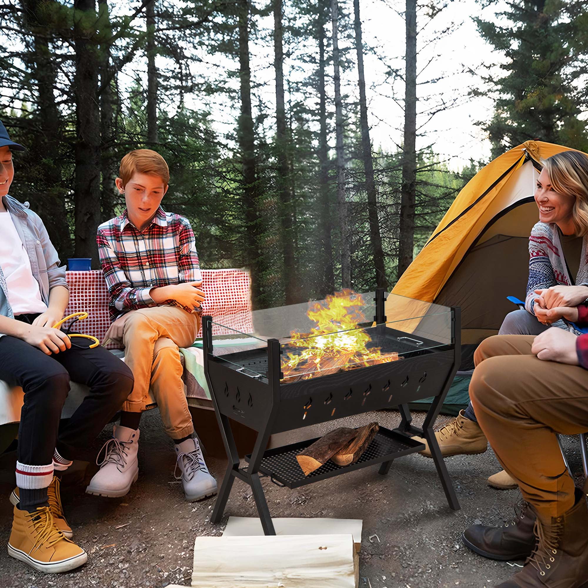 Costway Stainless Steel Barbecue Charcoal Grills with Seasoning Racks & Storage Shelf - Cheap Fitting