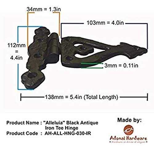 Adonai Hardware Alleluia Antique Cast Iron Vintage T Hinges for Barn Doors - Cheap Fitting