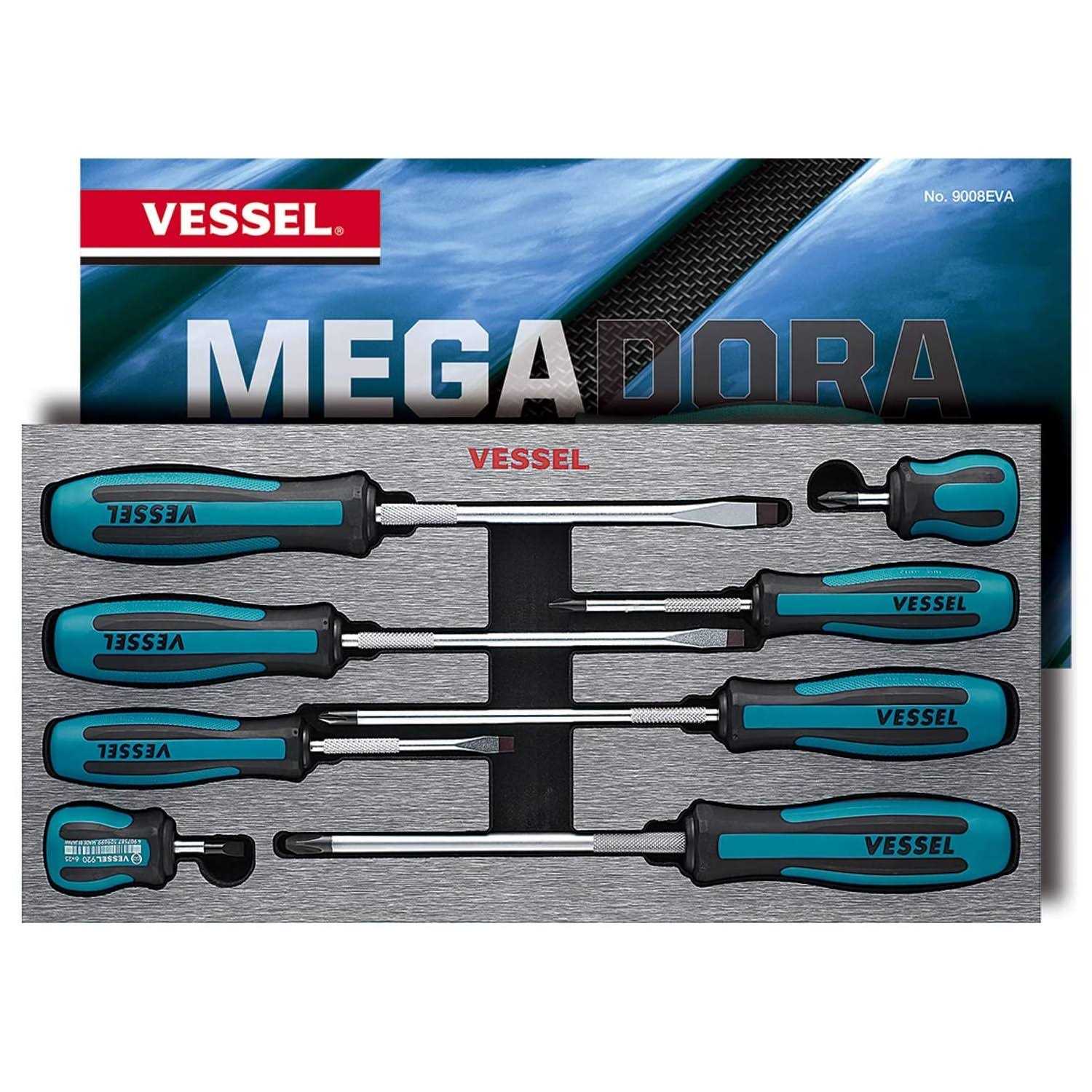 Vessel Megadora Jawsfit Screwdriver 8Pc. Set 9008EVA - Cheap Fitting