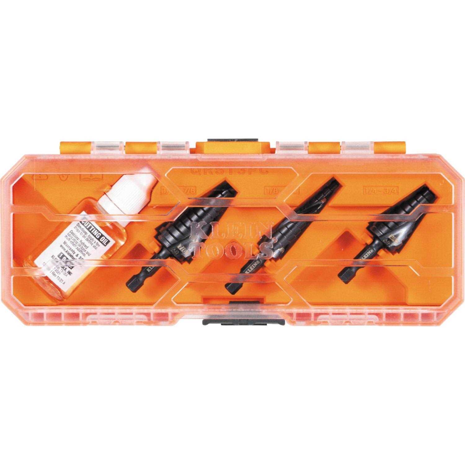 Klein Tools Premium All Purpose Quick Release Step Bit Kit QRST3PC - Cheap Fitting