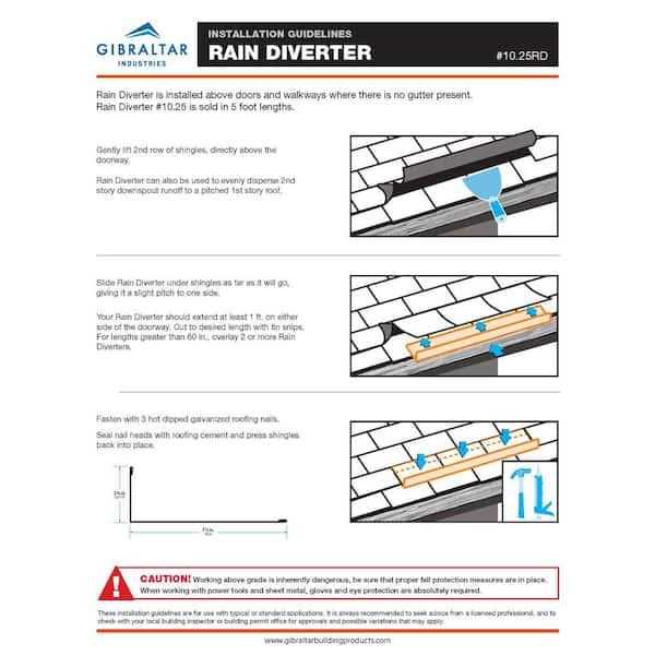 Gibraltar Building Products 7.5 in x 2.625 in. x 5 ft. Aluminum Rain Diverter Flashing - Cheap Fitting