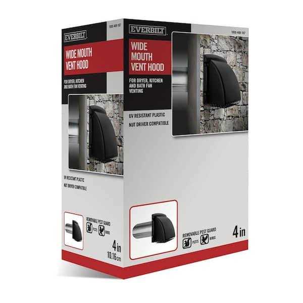 Everbilt 4 in. Wide Mouth Black Vent Hood - Cheap Fitting