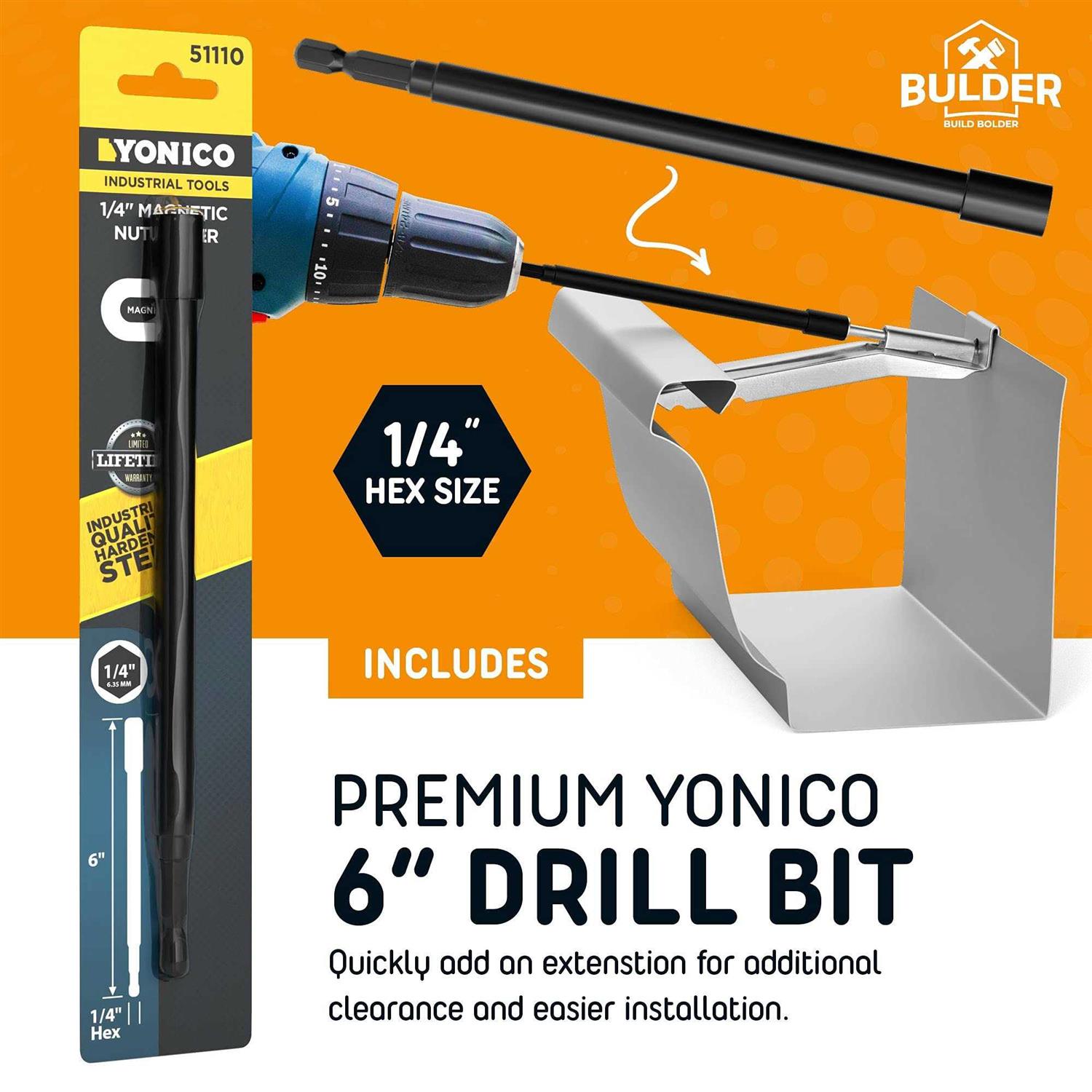 Bulder Quick Screw Gutter Hangers 5 Inch 5 Inch Gutter Clips with Bonus 6 Inch Drill Bit - Cheap Fitting