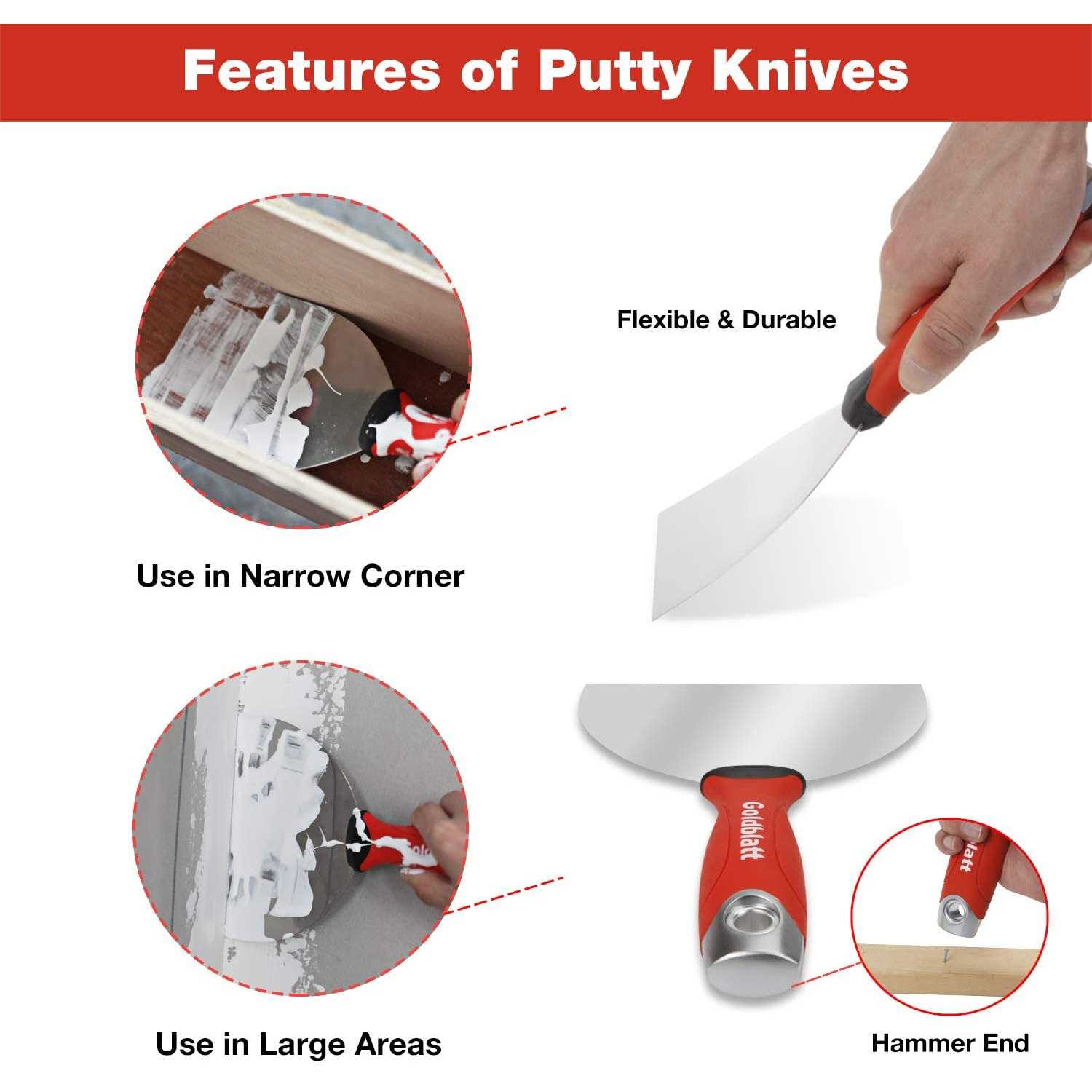 Goldblatt Drywall Hand Tool Kit Stainless Steel Joint Knife - Cheap Fitting