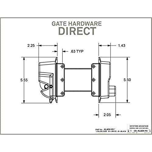 Nationwide Industries Keystone Black Zinc Diecast Metal Key Lockable Latch KLADV-M2-BK - Cheap Fitting