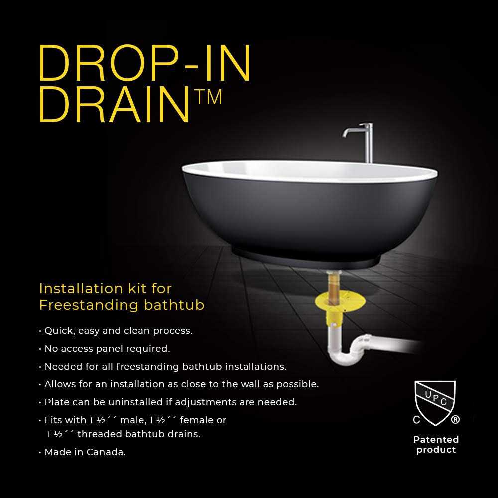 DROP-IN DRAIN Installation Kit for Freestanding Bathtub - Cheap Fitting