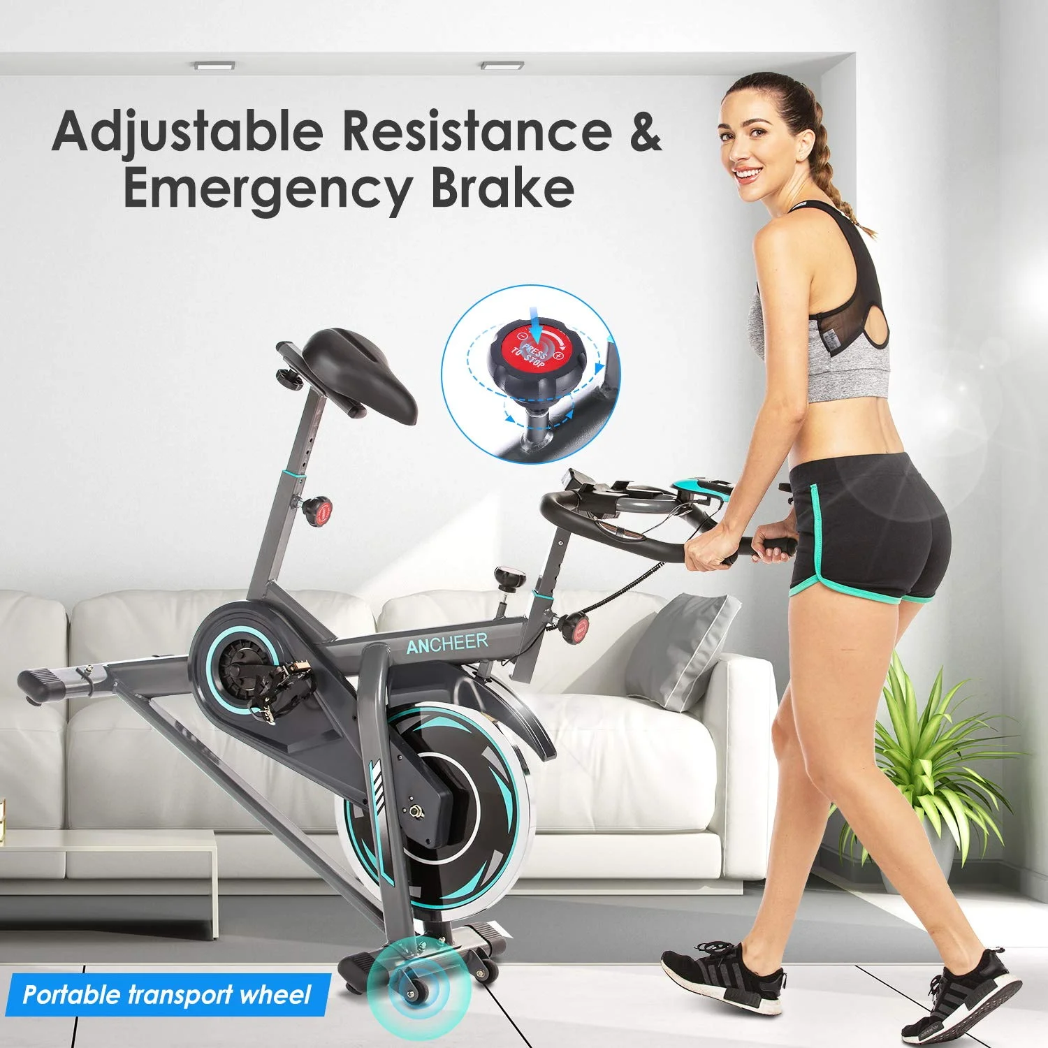 ANCHEER 40 lbs Flywheel Exercise Bike Stationary, Indoor Cycling Bike with Comfortable Seat Cushion, LCD Monitor for Home Workout, 330 lbs Weight Capacity - Cheap Fitting