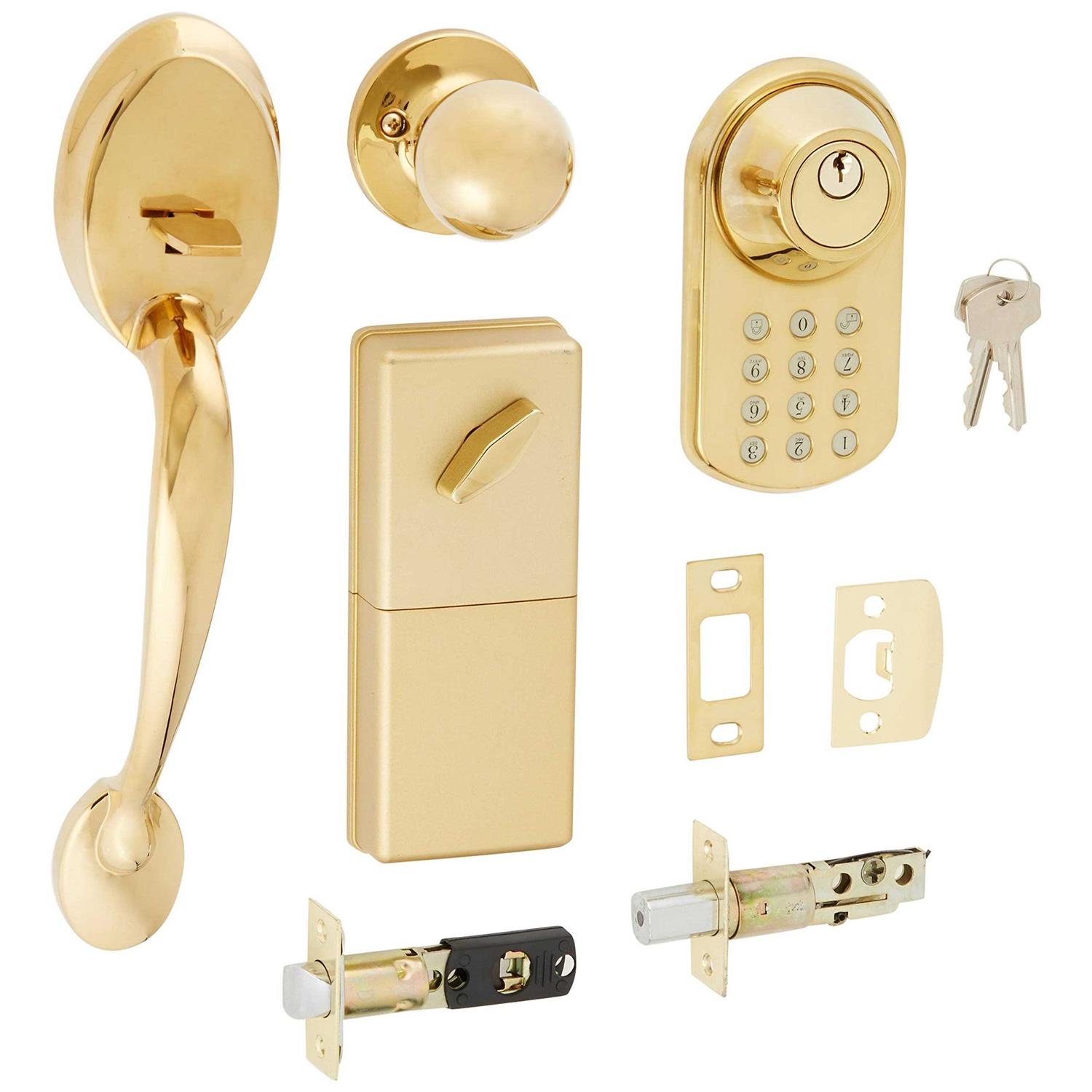 MiLocks btf-02p Digital Deadbolt Door Lock and Passage Handle Set Combo with Keyless Entry via Keypad Code for Exterior Doors - Cheap Fitting